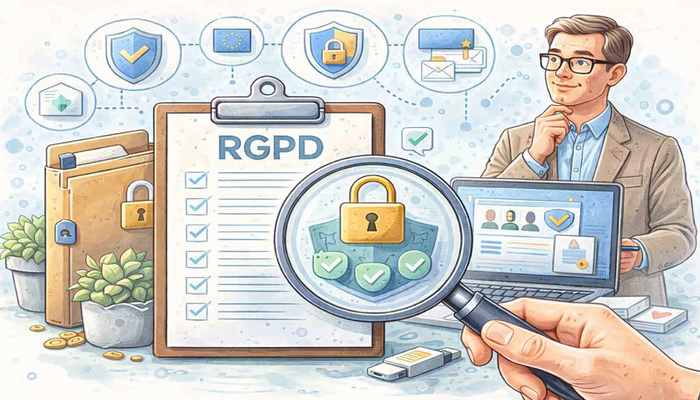 Illustration politique de confidentialité et RGPD – Adieu Bazar